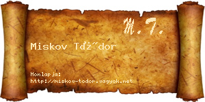 Miskov Tódor névjegykártya